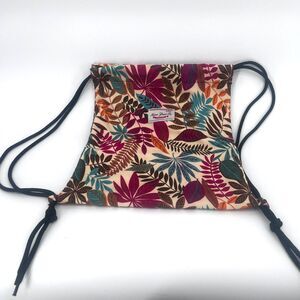 Miao Zhuo Er Drawstring Cinch Backpack Lightweight Foliage Print Gorpcore